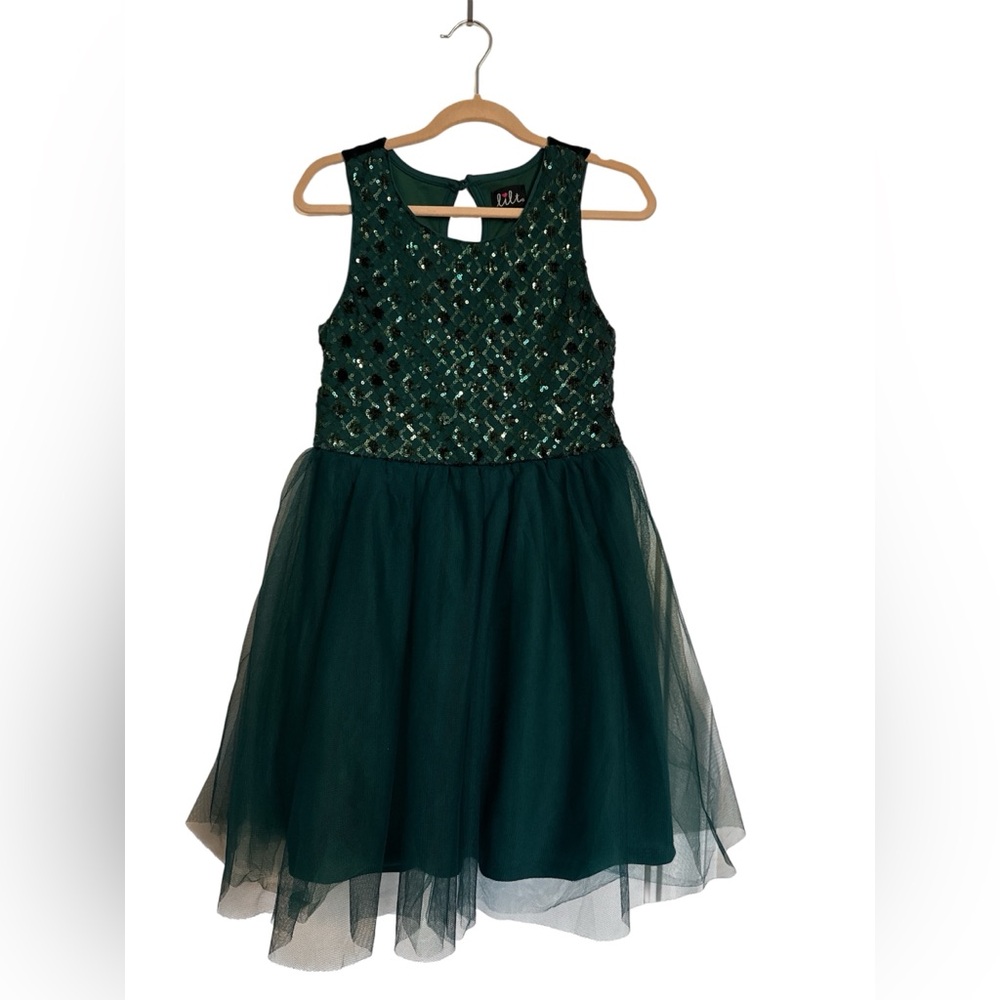 Forest Green Sequin tutu Dress /Christmas dress